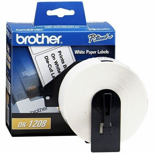 Brother QL Printer DK1208 Large Address Labels - 3 1/2" x 1 1/2" Length - Rectangle - Direct Thermal - White - Paper - 400 / Roll - Label Tapes - BRTDK1208