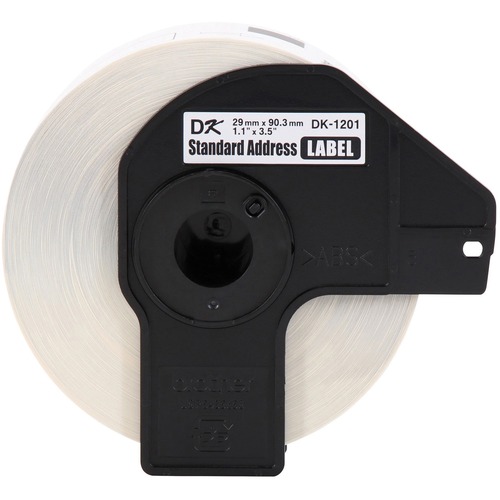 Brother DK1201 - Standard Address White Paper Labels - 3.14" Width x 1.14" Length - 400 / Roll - Direct Thermal - White - Paper - 400 / Roll