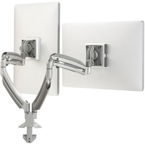 Chief Kontour Dual Desk Arm Mount - For Displays 10-38" - Silver - Height Adjustable - 2 Display(s) Supported - 10" to 30" Screen Support - 50 lb Load Capacity - 75 x 75, 100 x 100 - VESA Mount Compatible - 1 Each