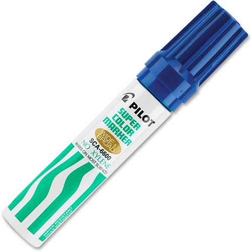 Pilot Super Color Jumbo Refillable Marker - 10 mm Jumbo Chisel Marker Point - Refillable - Blue Ink - 1 Each