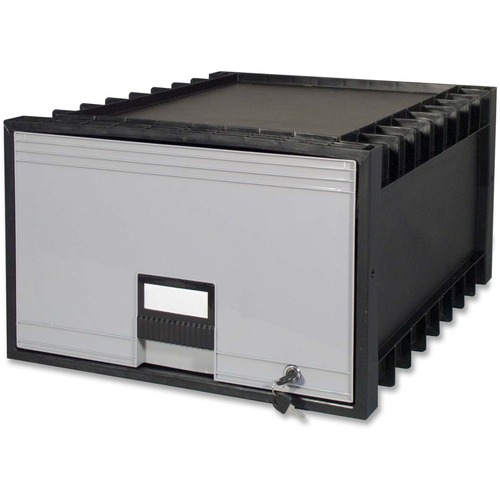 Storex Stackable Poly Legal Archive Drawer - External Dimensions: 18" Width x 23.5" Depth x 11"Height - Media Size Supported: Legal - Heavy Duty - Stackable - Polypropylene - Black, Gray - For File - Recycled - 1 Each - Storage Drawers & Accessories - STX61402B01C
