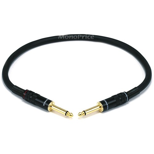 Monoprice 1.5ft Premier Series 1/4-inch (TS) Male to Male 16AWG Audio Cable (Gold Plated) - 1.5 ft 6.35mm Audio Cable for Speaker, Audio Device - First End: 1 x 6.35mm Audio - Male - Second End: 1 x 6.35mm Audio - Male - Patch Cable - Shielding - Gold Pla
