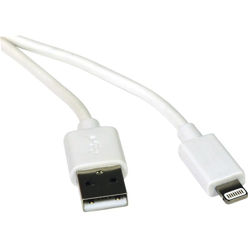 Eaton Tripp Lite Series USB-A to Lightning Sync/Charge Cable (M/M) - MFi Certified, White, 3 ft. (0.9 m) - Lightning/USB for iPad, iPhone, iPod - 3 ft / 1M - 1 x Type A Male USB - 1 x Lightning Male Proprietary Connector - White"