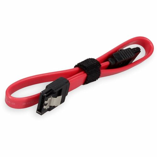 AddOn Bulk 5 Pack 24in SATA Serial ATA Cable with Latches - F/F - 2 ft SATA Data Transfer Cable for Hard Drive, Optical Drive - First End: 1 x 7-pin SATA 3.0 - Female - Second End: 1 x 7-pin SATA 3.0 - Female - Red - 5