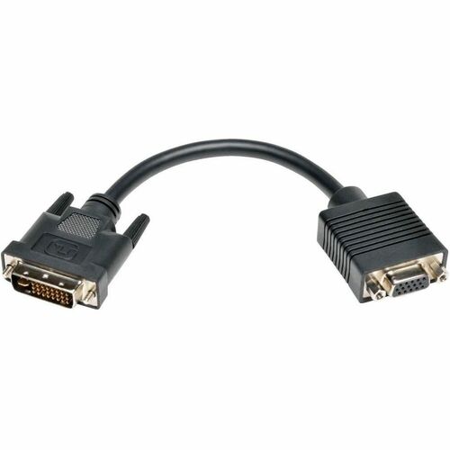 Tripp Lite 8in DVI to VGA Adapter Converter Cable DVI-I Dual Link to HD15 M/F 8" - 8" VGA/DVI-I Video Cable for Video Device, Monitor, Projector, Computer - First End: 1 x DVI-I (Dual-Link) Digital Video - Male - Second End: 1 x 15-pin HD-15 - Female - Su