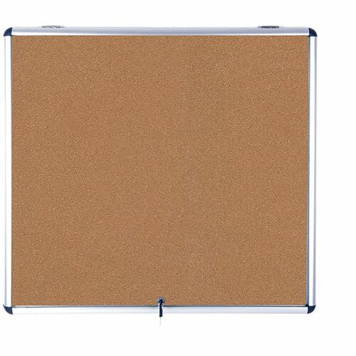 MasterVision Enclore Top Hinged Cork Aluminum Indoor Glaze Case - 35.55" Height x 42.99" Width - Cork Surface - Lock, Self-healing, Lightweight - Aluminum Frame - 1 Each - 37.5" x 45" x 1.4"