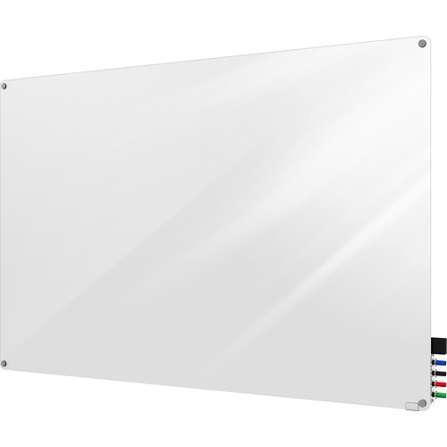 Ghent Harmony Dry Erase Board - 96" (8 ft) Width x 48" (4 ft) Height - Glass Surface - White Back - Rectangle - Radius Corner - 1 Each