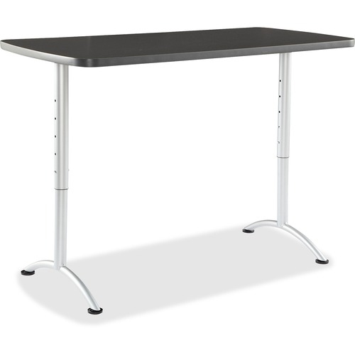 Iceberg Utility Table - Rectangle Top - Adjustable Height - 60" Table Top Length x 30" Table Top WidthAssembly Required - Graphite - 1 Each