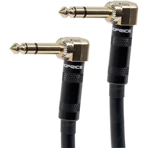 Monoprice 6.35mm Patch Audio Cable - 8" 6.35mm Audio Cable for Audio Device - First End: 1 x 6.35mm Audio - Male - Second End: 1 x 6.35mm Audio - Male - Patch Cable - Shielding - Gold Plated Connector