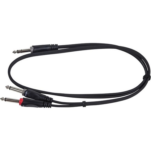Monoprice 1 Meter (3ft) 1/4inch TRS Male to two 1/4inch TS Male Insert Cable - 3 ft 6.35mm Audio Cable for Audio Device - First End: 1 x 6.35mm Audio - Male - Second End: 2 x 6.35mm Audio - Male