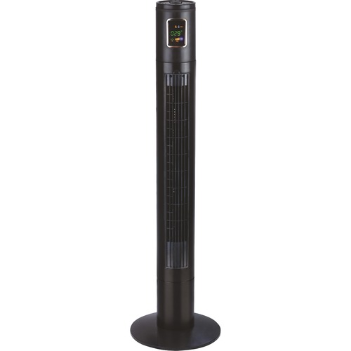 Royal Sovereign 45" digital tower fan - 3 Speed - Oscillating, Timer-off Function, Remote, Carrying Handle, Safety Grill - 45" (1143 mm) Height x 15" (381 mm) Width - Black