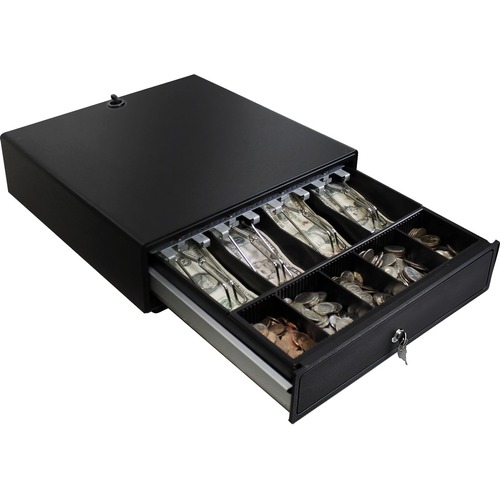 Adesso 13" POS Cash Drawer With Removable Cash Tray - 4 Bill - 5 Coin - 2 Media Slot - 3 Lock Position - Steel - 3.25" (82.55 mm) Height x 13" (330.20 mm) Width x 14.20" (360.68 mm) Depth
