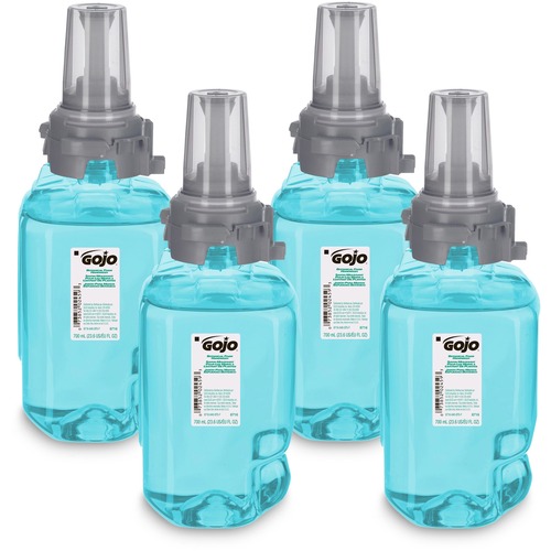 Gojo® ADX-7 Dispenser Refill Botanical Foam Soap - Botanical ScentFor - 23.7 fl oz (700 mL) - Pump Bottle Dispenser - Skin, Hand - Moisturizing - Emerald Green - Rich Lather, Bio-based - 4 / Carton