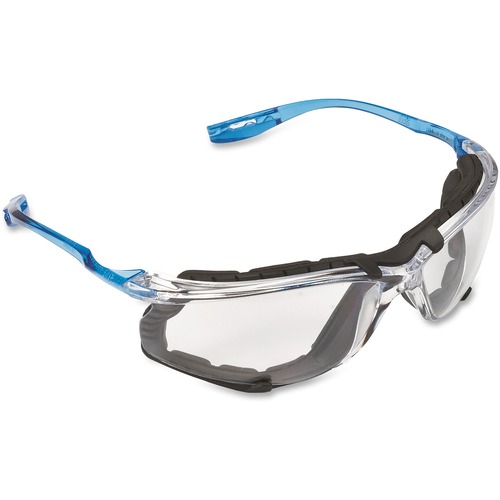 3M Virtua CCS Protective Eyewear - Comfortable, Wraparound Lens, Lightweight, Corded, Anti-fog - Ultraviolet Protection - Polycarbonate Lens, Foam Gasket - Clear, Blue - 1 Each