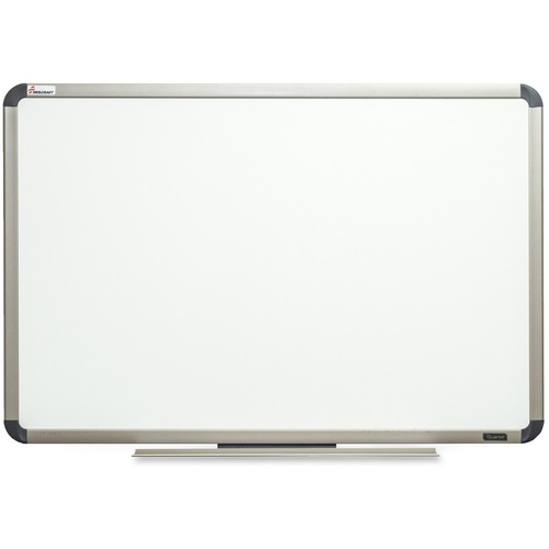 SKILCRAFT Aluminum Frame Total Erase White Board - 72" (6 ft) Width x 48" (4 ft) Height - White Surface - Titanium Aluminum Frame - Rectangle - Ghost Resistant, Stain Resistant, Moisture Resistant, Marker Tray, Rounded Corner, Grid Pattern - 1 Each