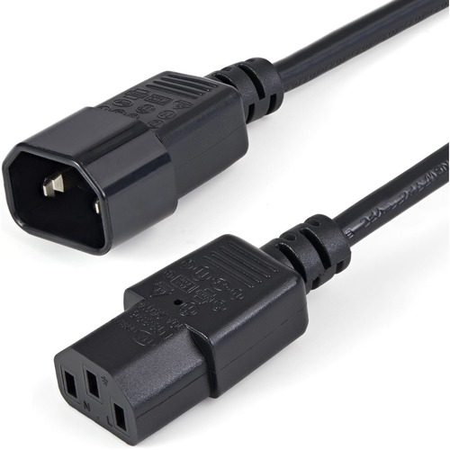 StarTech.com 1m Standard Computer Power Cord Extension - C14 to C13 ...