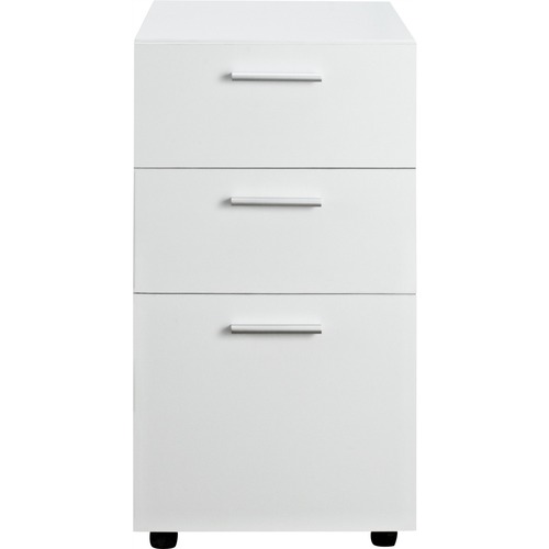 Altra Furniture Princeton Mobile File for Home Office, White Finish - 3-Drawer - 15" x 17" x 27" - 3 x Drawer(s) for Box, File - Mobility - White - Medium Density Fiberboard (MDF), Paperboard, Wood, Engineered Wood - Assembly Required