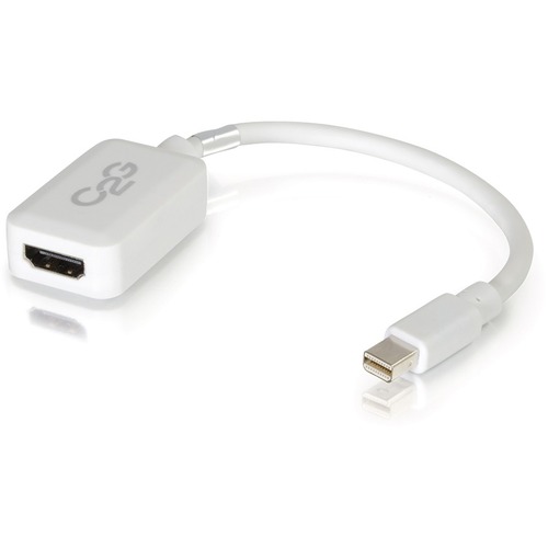 C2G Mini DisplayPort to HDMI Adapter - White - HDMI/Mini DisplayPort for Audio/Video Device - 8" - 1 x Mini DisplayPort Male Digital Audio/Video - 1 x HDMI Female Digital Audio/Video - White