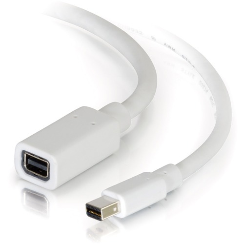 C2G 6ft Mini DisplayPort Extension Cable M/F - White - 6 ft Mini DisplayPort A/V Cable for Audio/Video Device, Computer, Monitor - First End: 1 x Mini DisplayPort Thunderbolt - Male - Second End: 1 x Mini DisplayPort Thunderbolt - Female - Extension Cable