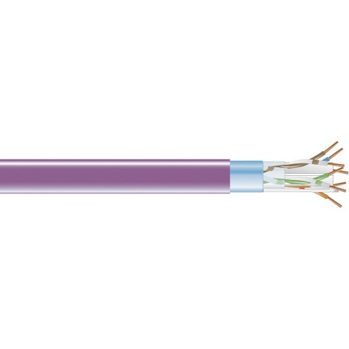 Black Box CAT6 400-MHz Solid Bulk Cable F/UTP CMR PVC PR 1000FT Spool - 1000 ft Category 6 Network Cable for Network Device - First End: Bare Wire - Second End: Bare Wire - 1 Gbit/s - Shielding - CMR - 23 AWG - Purple - TAA Compliant