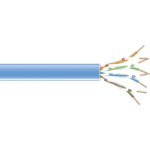 Black Box GigaTrue Cat.6 UTP Network Cable - 1000 ft Category 6 Network Cable for Patch Panel, Wallplate, Network Device - First End: Bare Wire - Second End: Bare Wire - 1 Gbit/s - CM - 24 AWG - Blue