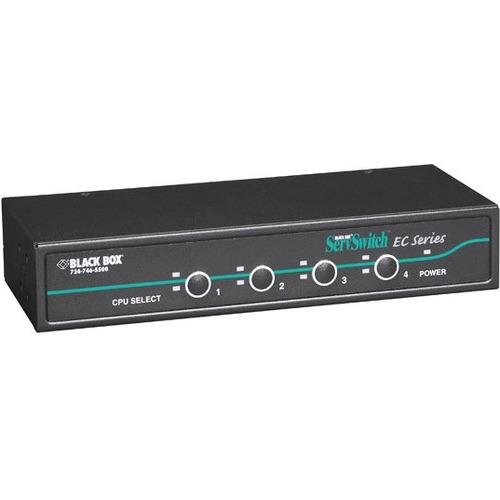 KV9204A-K Black Box ServSwitch EC for PS/2 and USB Servers and PS/2 or USB  Consoles Kit, 4-Port