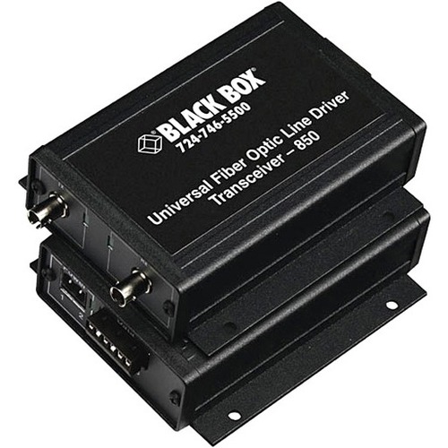 Black Box Async RS232/RS422/RS485 Extender Fiber Terminal Block - ST Single-Mode - New - 1 x ST Ports - DuplexST Port - Single-mode - 21.75 Mile - Power Supply - TAA Compliant