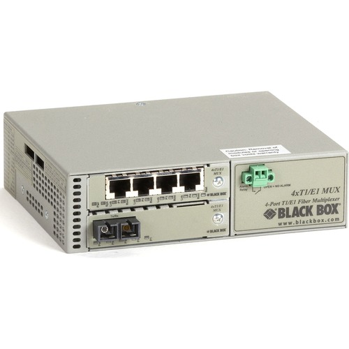 Black Box T1/E1 to Fiber Mux, Single-Mode Duplex SC, 30 km - Optical Fiber, Coaxial - TAA Compliant