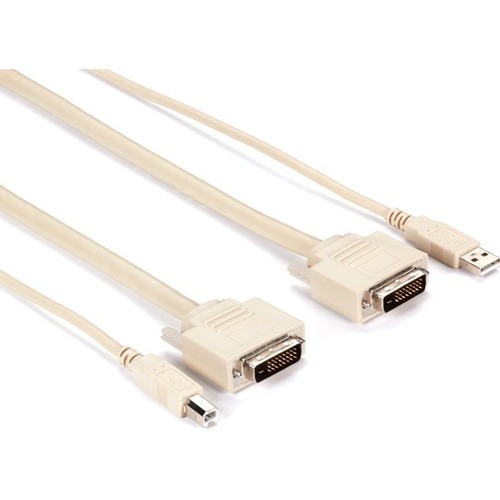 Black Box KVM CPU Cable - DVI-D, USB, Cable, 10-ft. (3.0-m) - 10 ft KVM Cable for KVM Switch, Server, Computer, Switch - First End: 1 x USB Type A - Male, 1 x DVI-D Digital Video - Male - Second End: 1 x USB Type B - Male, 1 x DVI-D Digital Video - Male