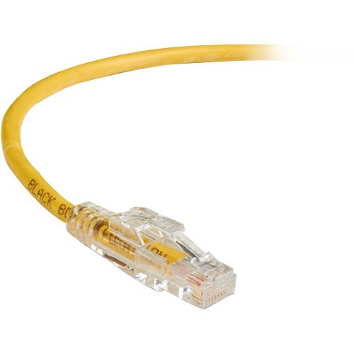 Black Box GigaTrue 3 CAT6 550-MHz Lockable Patch Cable (UTP), Yellow, 50-ft. (15.2-m) - 50 ft Category 6 Network Cable for Network Device - First End: 1 x RJ-45 Network - Male - Second End: 1 x RJ-45 Network - Male - Patch Cable - Yellow