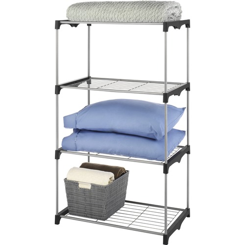 Whitmor 6779-4414 Storage Rack - 4 Tier(s) - 54" Height x 31.5" Width x 19.5" DepthFloor - Sturdy, Heavy Duty - Metal, Resin - 1
