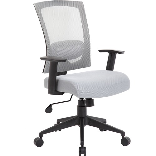 Boss B6706 Task Chair - Gray Mesh Seat - Gray Back - Black Nylon Frame - 5-star Base - 1 Each
