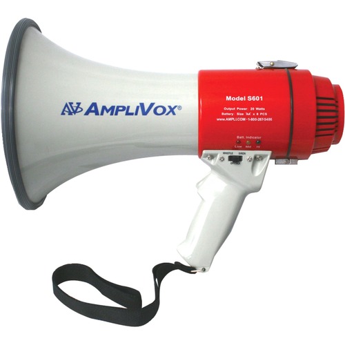 AmpliVox S601R - Mity-Meg 15-Watt Rechargeable Megaphone - 15W Amplifier - No Batteries Included