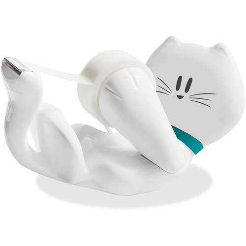 Scotch Magic Tape Kitty Dispenser Pack - Holds Total 1 Tape(s) - 1" Core - Refillable - White, Red - 1 Each