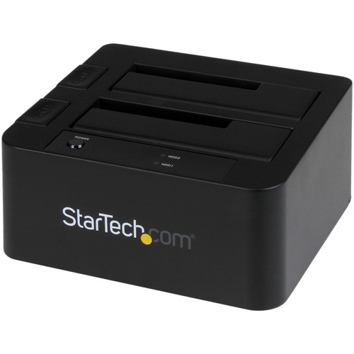 StarTech.com Dual-Bay USB 3.0 / eSATA to SATA Hard Drive Docking Station, 2.5/3.5" SATA III, SSD/HDD Dock, Top-Loading - Dual-Bay Hard Drive Dock for 2.5" / 3.5" SATA Drives; SATA I/II/III HDD/SSD; eSATA (6 Gbps) or USB 3.2 (5 Gbps) Host Connection; Top-L