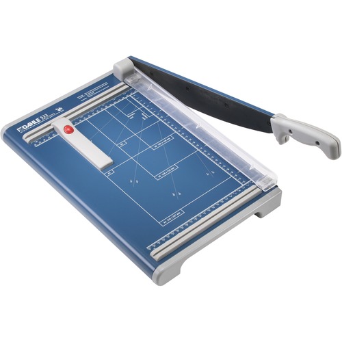 Dahle 533 Professional Guillotine Trimmer - 15 Sheet Cutting Capacity - 13" Cutting Length - Durable, Sturdy, Safety Guard, Self-sharpening, Ground Blade, Adjustable Alignment Guide, Non-slip Rubber Feet, Burr-free Cut, Screened Guide, Protective Guard, W