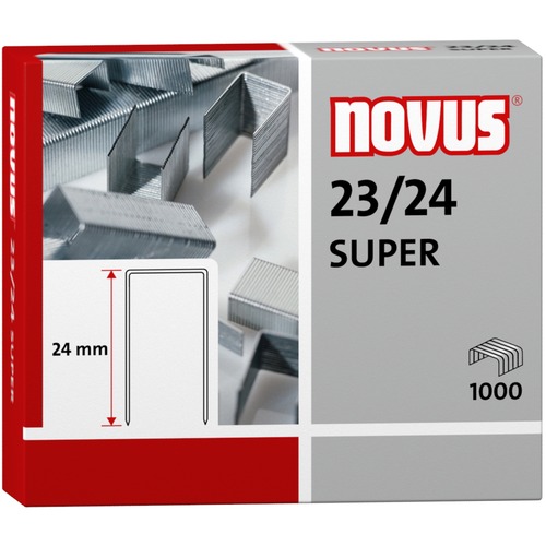 Novus 23/24 Super Heavy Duty Staples - 15/16" Leg - Silver - Steel1000 / Carton