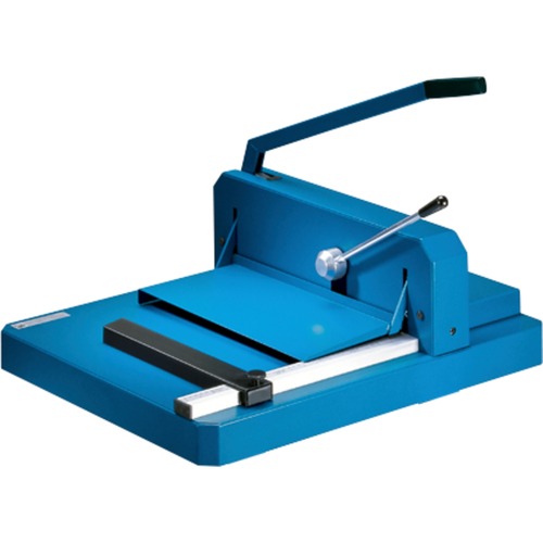 Dahle 842 Professional Stack Cutter - 200 Sheet Cutting Capacity - 16.88" Cutting Length - Ground Blade, Adjustable Alignment Guide, Burr-free Cut - Steel, Metal, Aluminum, Plastic - Blue - 28.8" Length - 1