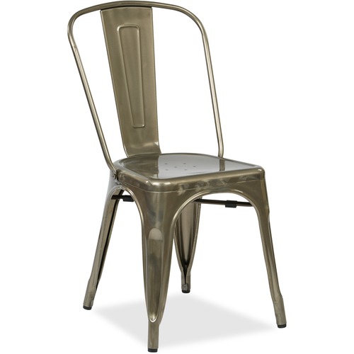 OSP Designs Bristow Metal Seat and Back Chair - Metal Seat - Metal Back - Gunmetal - 4 / Carton