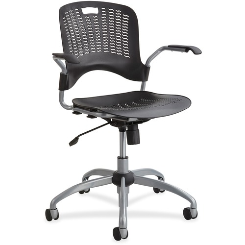 Safco Sassy Manager Swivel Chair - Black Polypropylene Seat - Black Polypropylene Back - 5-star Base - 1 Each