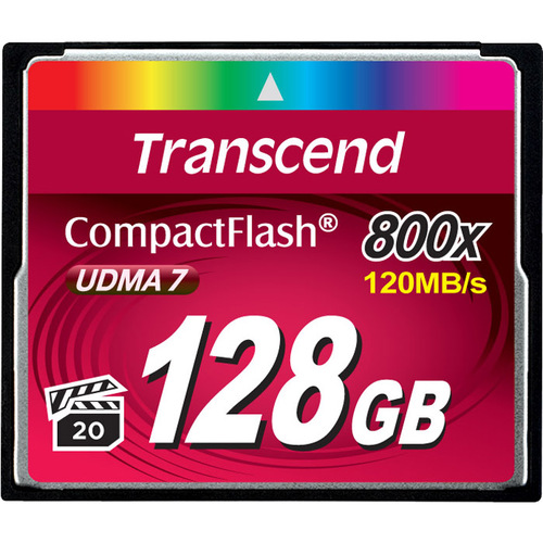 Transcend Premium 128 GB CompactFlash - 120 MB/s Read - 60 MB/s Write - 800x Memory Speed