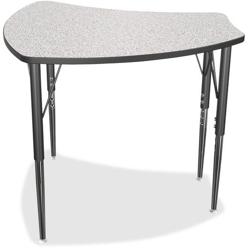 MooreCo Economy Shapes Desk - For - Table TopCurved Top - Four Leg Base - 4 Legs - 22" to 29" Adjustment x 28.75" Table Top Width x 27.25" Table Top Depth - Classroom - Assembly Required - Steel, Rubber - 1 Each