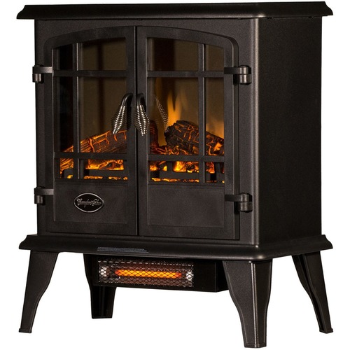 Comfort Glow EQS130 Keystone Infrared Quartz Electric Stove - Infrared - Electric - Electric - 1465.36 W - 400 Sq. ft. Coverage Area - 1500 W - 120 V AC - 12.50 A - Remote Control - Indoor - Portable - Black