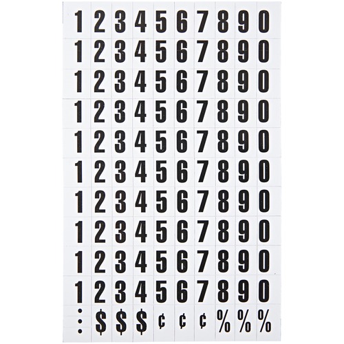 MasterVision Magnetic numbers - Magnetic - 0.75" Height x 0.50" Width - Black - Vinyl - 120 / Pack