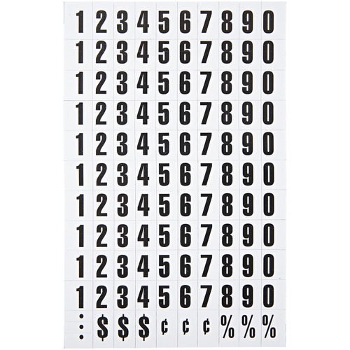 MasterVision Magnetic numbers - Magnetic - 0.75" Height x 0.50" Width - Black - Vinyl - 110 / Pack