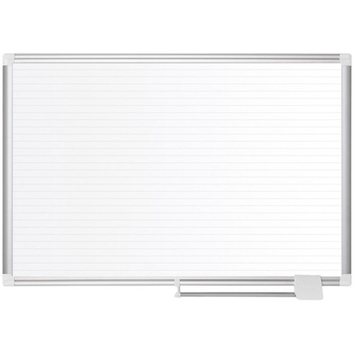MasterVision Magnetic Gold Ultra Dry Erase Board - White, Gold - Aluminum, Steel - 36" Height x 48" Width - Magnetic, Dry Erase Surface, Marker Tray - 1 Each