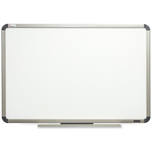 SKILCRAFT Aluminum Frame Total Erase White Board - 24" (2 ft) Width x 18" (1.5 ft) Height - White Surface - Titanium Aluminum Frame - Rectangle - Ghost Resistant, Stain Resistant, Marker Tray, Rounded Corner, Moisture Resistant, Grid Pattern - 1 Each