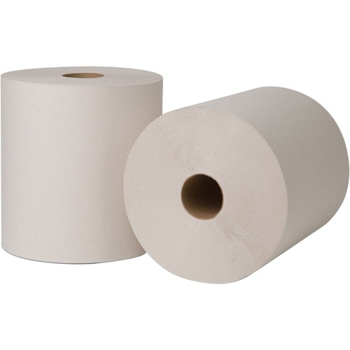 EcoSoft Hardwound Controlled Paper Towel Roll - 8" Width x 800 ft Length - Natural White - 6 / Roll