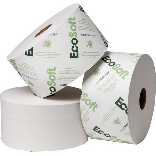 EcoSoft Controlled Bathroom Tissue - 2 Ply - 3.75" Width x 3.50" Length - 2000 Sheets/Roll - White - 12 / Roll