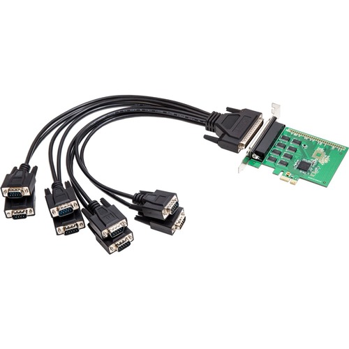 SYBA Multimedia 8-Port RS-232 Serial PCI-Express, Revision 2.0; with Exar Chipset - PCI Express 2.0 x1 - 8 x DB-9 RS-232 - Serial, Via Cable - Plug-in Card